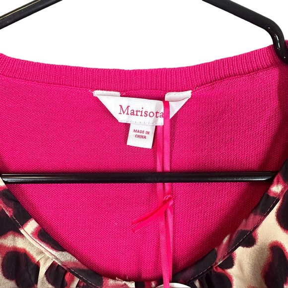Marisota NWT Women’s Hot Pink Cardigan Leopard Tank Set US 8 10 Office Career - Picture 3 of 13